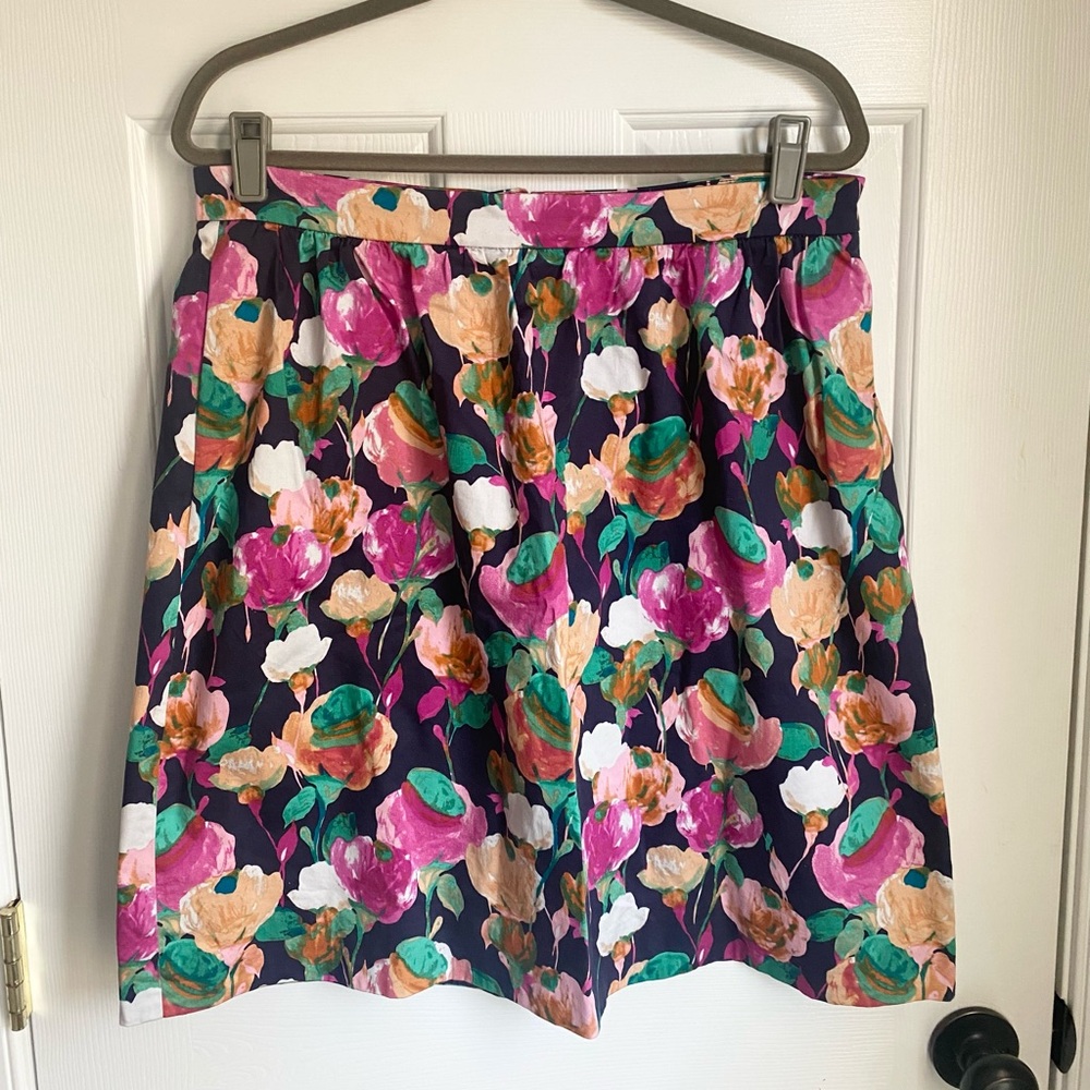 J.Crew Factory Cotton Floral Women's Skirt in Pink and Green Size 14